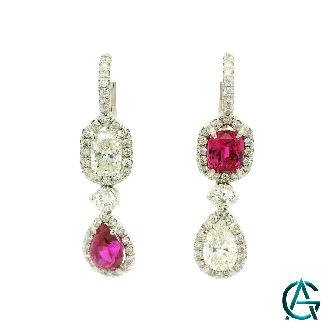 Ruby Diamond Earrings