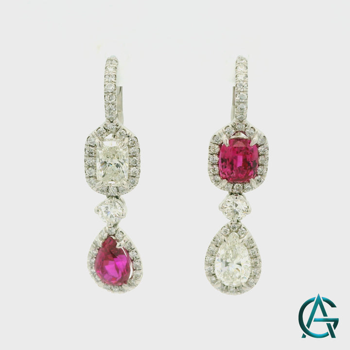 Ruby Diamond Earrings