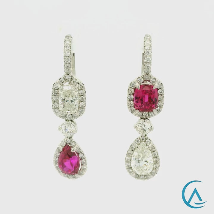 Ruby Diamond Earrings